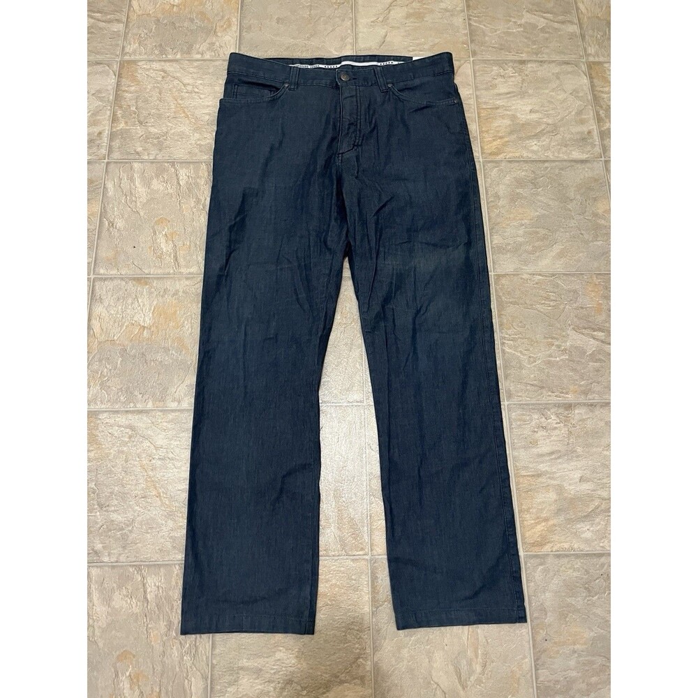 Ermenegildo Zegna Mens 34 Stretch Cotton Pants Dark Blue 5 Pocket Made Romania